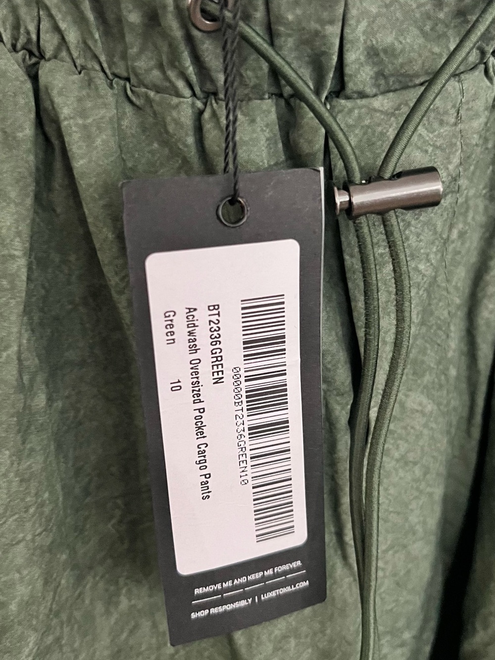 New w tags luxtokill Wide-Leg Cargo Pants in Olive Green - Women. Uk 10 - Picture 5 of 10